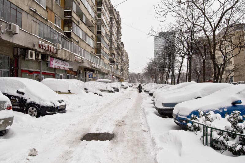 Rumänien unter starken Schneefällen stockfotos Rumänien unter starken Schneefällen stockfotos