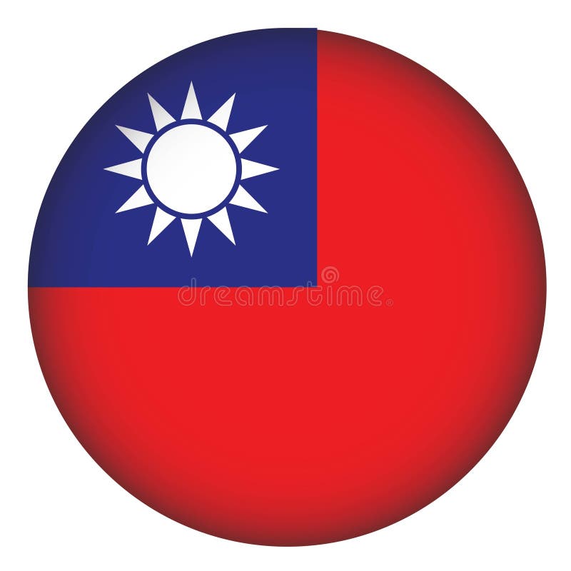 Rund form för taiwan-flagga royaltyfri illustrationer