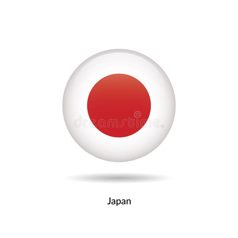 Runda drapelului Japonia lucioasă vector illustration