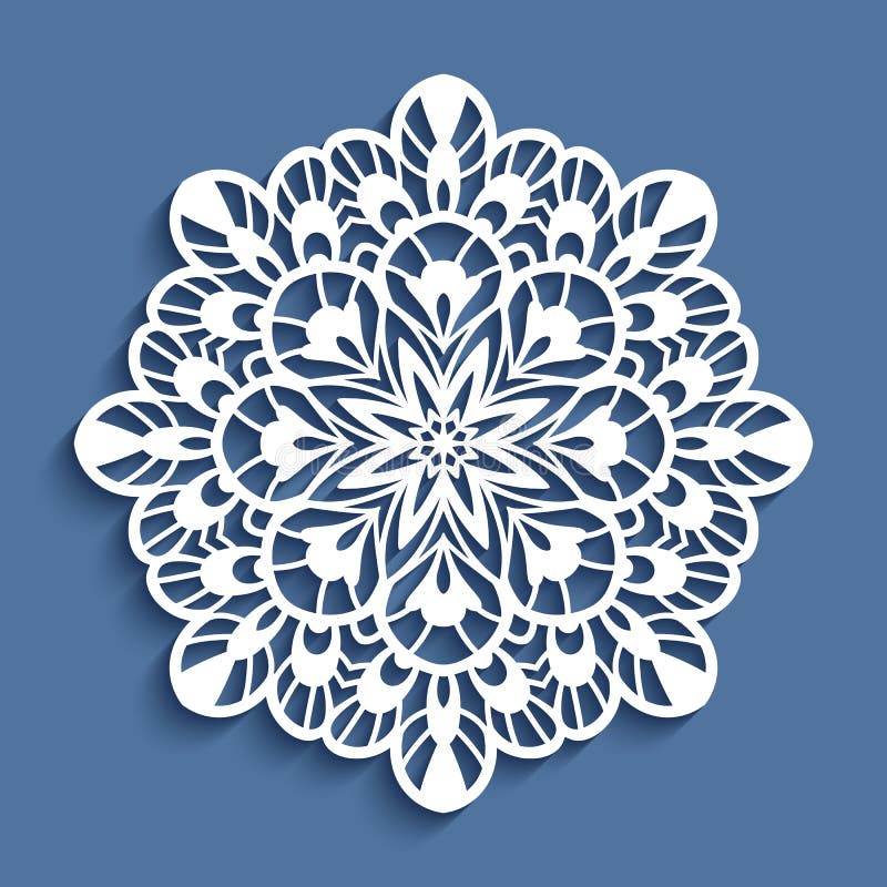 Rundan snör åt doilyen, utklipppappersmodell stock illustrationer