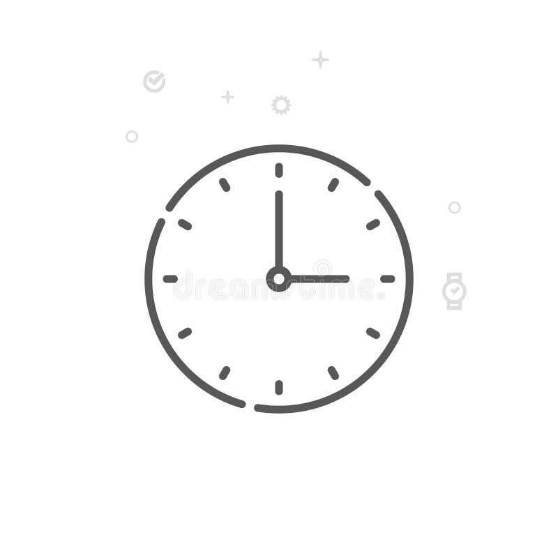 Runde klassische Wanduhr-Vektor-Linie Ikone, Symbol, Piktogramm, Zeichen Heller abstrakter geometrischer Hintergrund Editable Ans stock abbildung Runde klassische Wanduhr-Vektor-Linie Ikone, Symbol, Piktogramm, Zeichen Heller abstrakter geometrischer Hintergrund Editable Ans stock abbildung