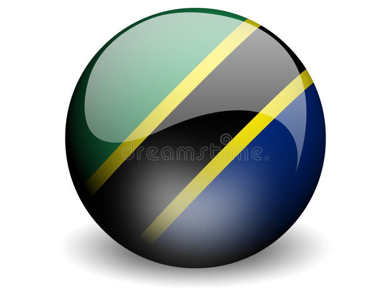 Runde Markierungsfahne von Tanzania lizenzfreie abbildung Runde Markierungsfahne von Tanzania lizenzfreie abbildung
