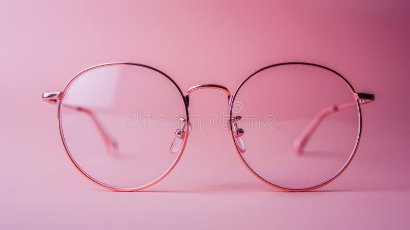 Runde rosa Brille auf rosa Untergrund. lizenzfreie stockfotos