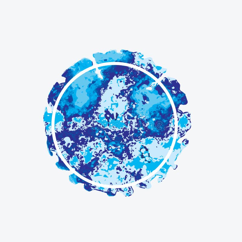 Runder blauer Hintergrund des Aquarells mit einer runden Linie lizenzfreie abbildung Runder blauer Hintergrund des Aquarells mit einer runden Linie lizenzfreie abbildung