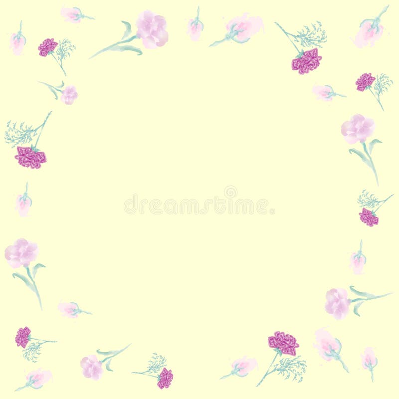 Runder Blumenrahmen mit Pfingstrose, Rosen und den Knospen stock abbildung Runder Blumenrahmen mit Pfingstrose, Rosen und den Knospen stock abbildung