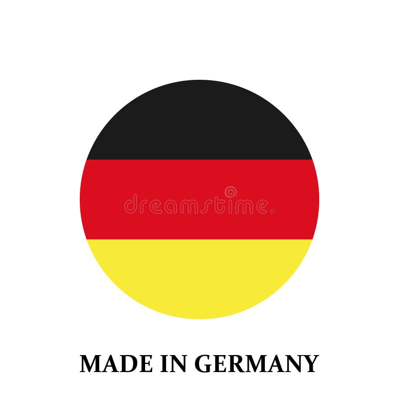 Runder Deutschland-Flaggenausweis im Kreis Gemacht in Deutschland-Flagge im Kreisvektor eps10 lizenzfreie abbildung Runder Deutschland-Flaggenausweis im Kreis Gemacht in Deutschland-Flagge im Kreisvektor eps10 lizenzfreie abbildung