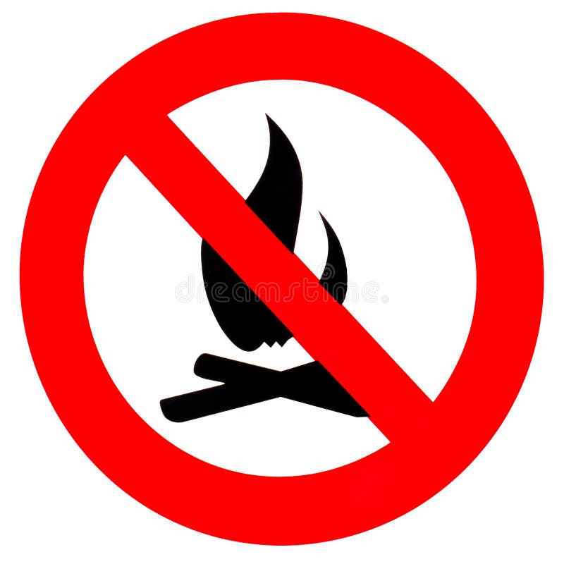 Rundes Feuerverbot-Zeichensymbol getrennt auf Weiß