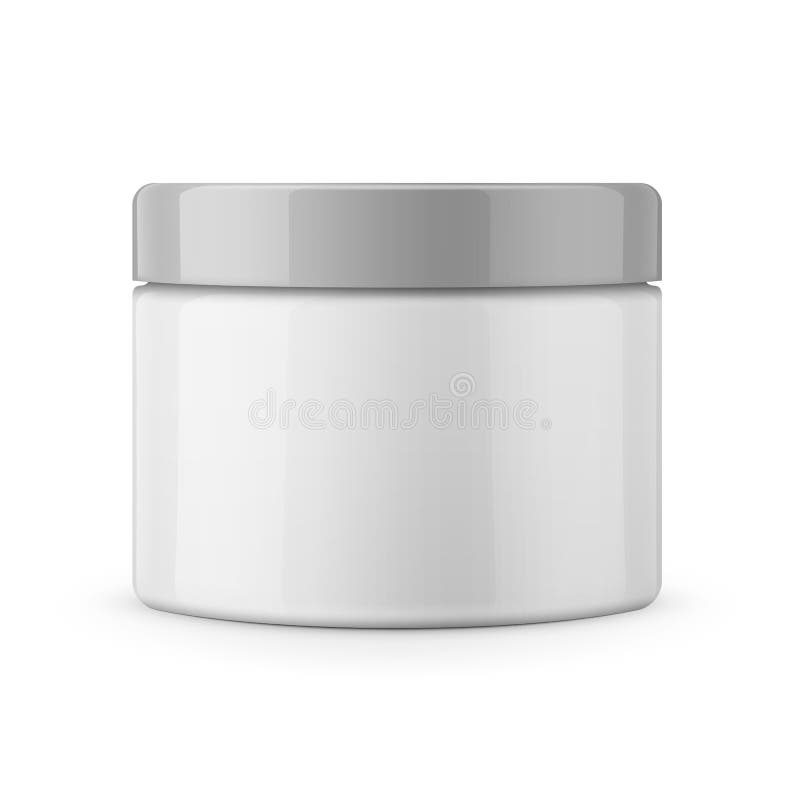 Rundes weißes glattes Plastikglas für Kosmetik lizenzfreie abbildung Rundes weißes glattes Plastikglas für Kosmetik lizenzfreie abbildung