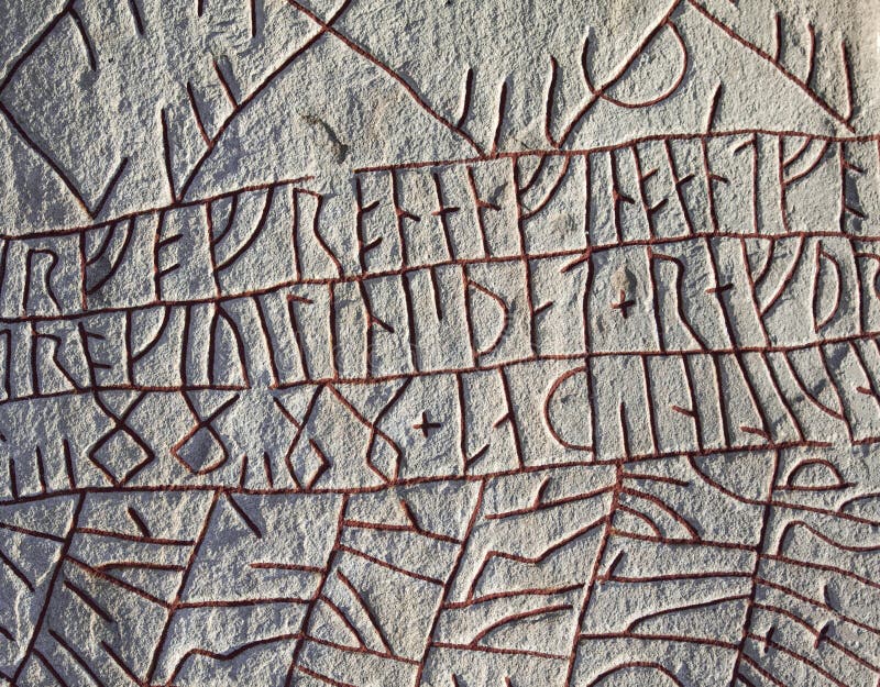 Runes at the famous RÃ¶k runestone, Sweden