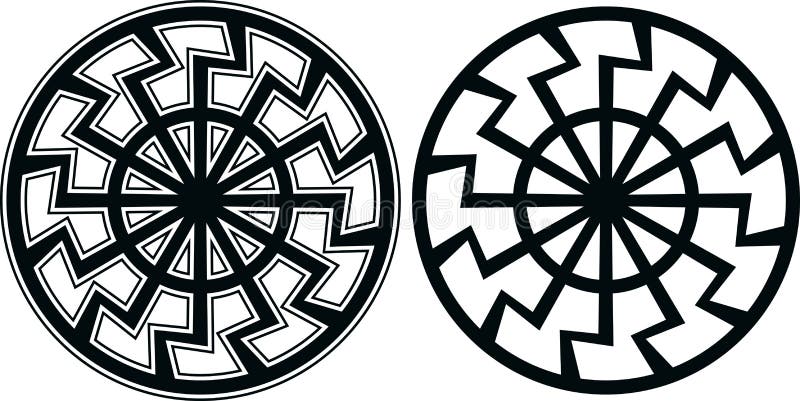 Runic Slavic Symbol of the Sun Tattoo Element Black on a White Background  Stock Vector - Illustration of kolovrat, celtic: 258280994