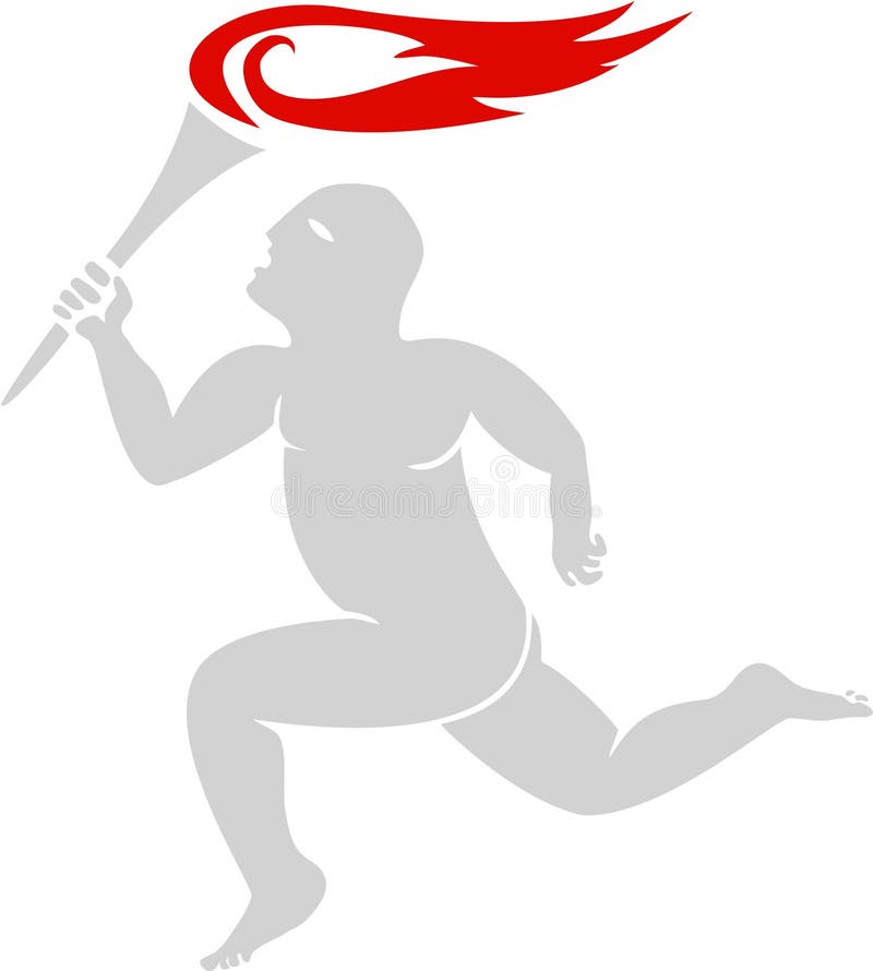 Athlete with Olympic Fire Icon. Elements of Sportsman Icon