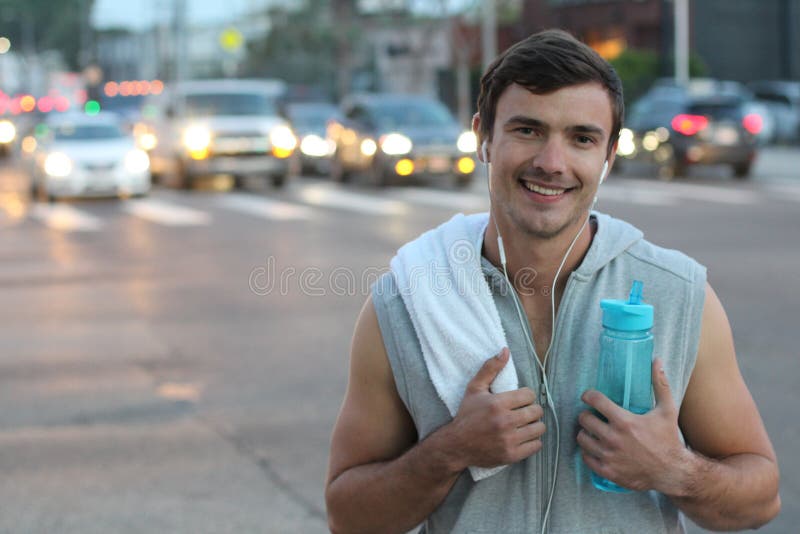 Runner Drinking a Sports Drink Stock Image Image of healthy, activity