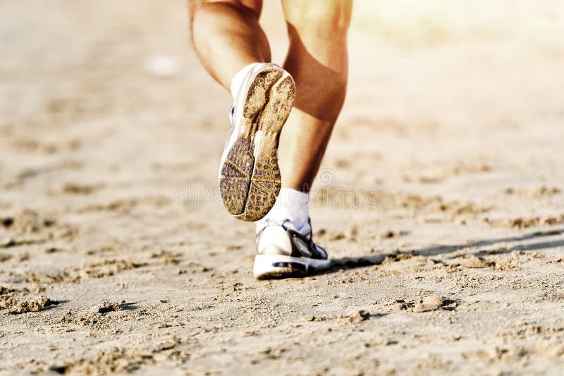 Runner feet running stock photo. Image of beach, marathon 28307520