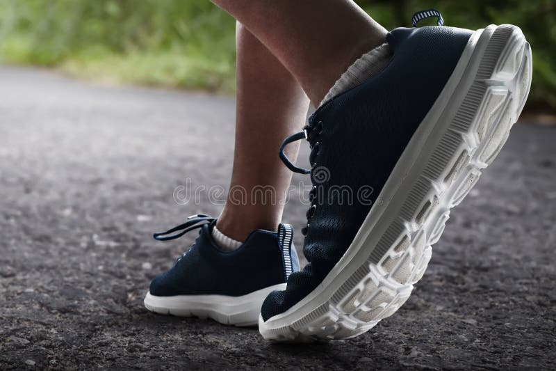 Runner Feet Running on Outdoor Stock Photo Image of outdoors