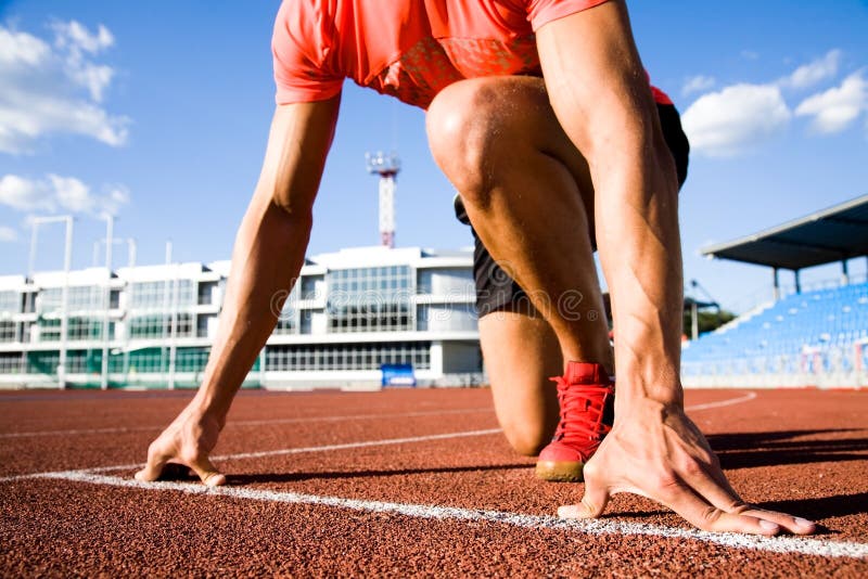 Runner at the start stock image. Image of fitness, competition - 15116145