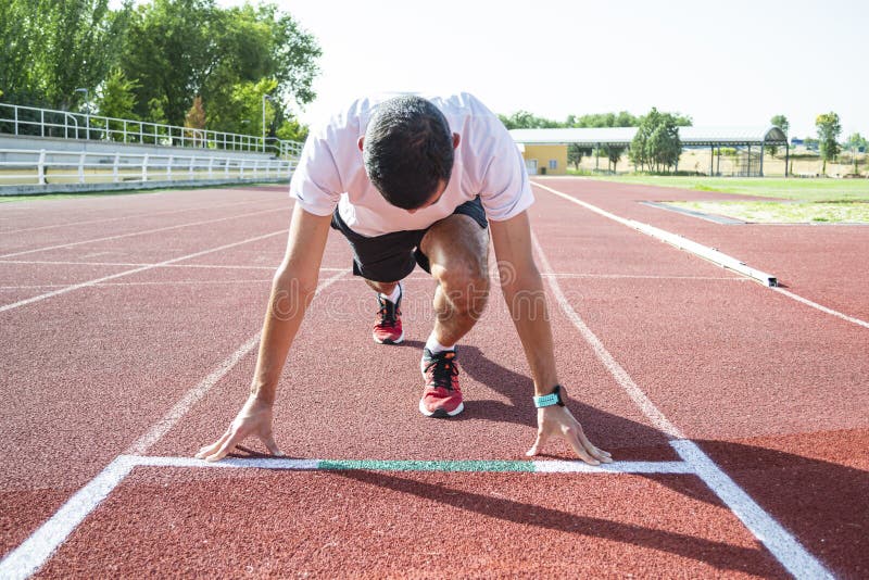 runner in the blocks