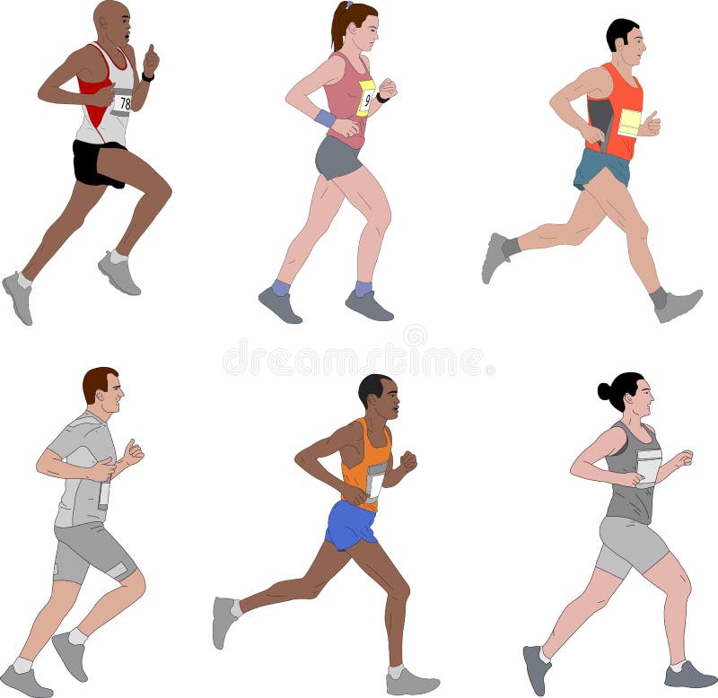 Runners,detailed illustration royalty free illustration