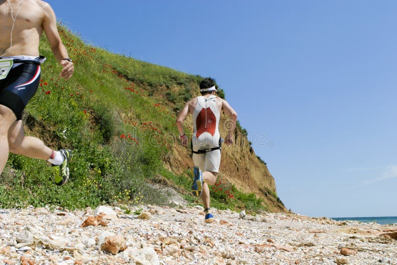 Runners at the Edge of the Black Sea Editorial Stock Photo Image of