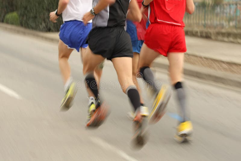 Runners group stock images