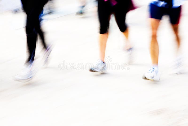 Runners legs with panning blur stock images