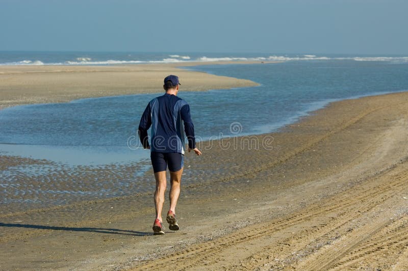 Running along the beach