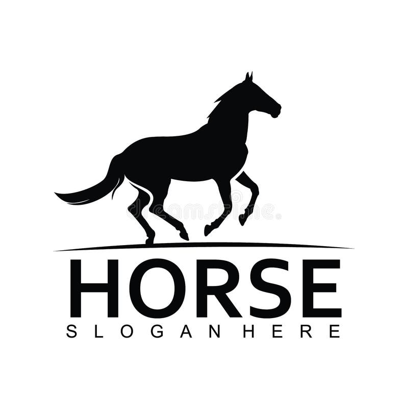 running beautiful horse sport  logo design