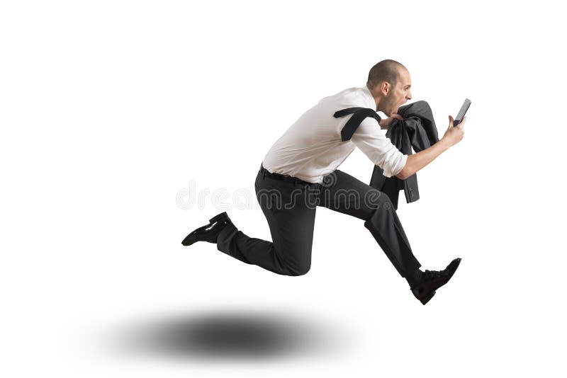 Running businessman royalty free stock image
