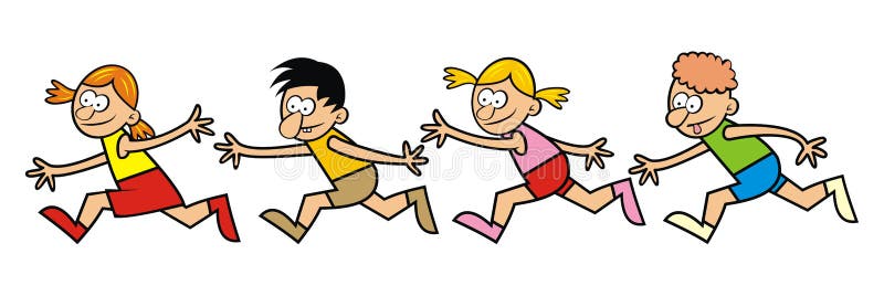Running children stock vector. Illustration of humor - 65554466