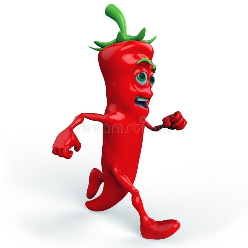 Running chili pepper stock illustration. Illustration of pepper 26158963