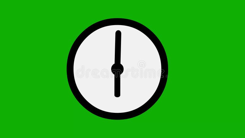 Running clock animation green screen motion graphics