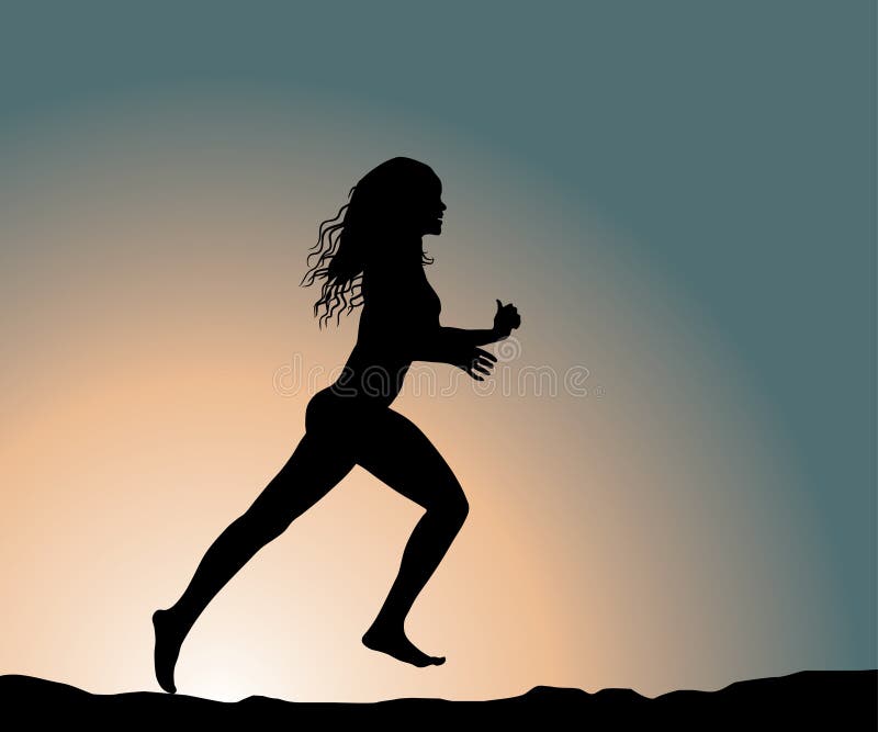 Download Running girl stock vector. Illustration of road, shape - 3000650
