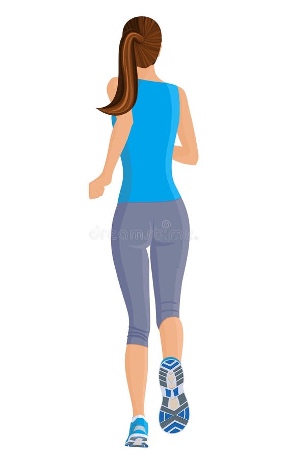 Running girl vector illustration