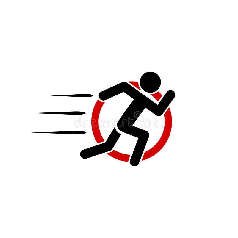 Running Icon, People in Motion Icon Stock Vector - Illustration of