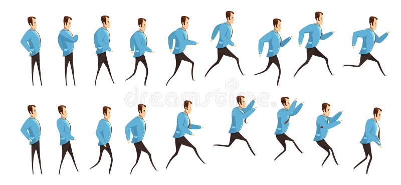 Running and Jumping Man Animation Stock Vector - Illustration of character,  jumping: 84520340