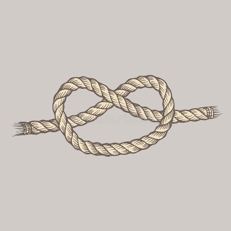 Running Knot on a White Background. Vector Illustration Isolated Stock