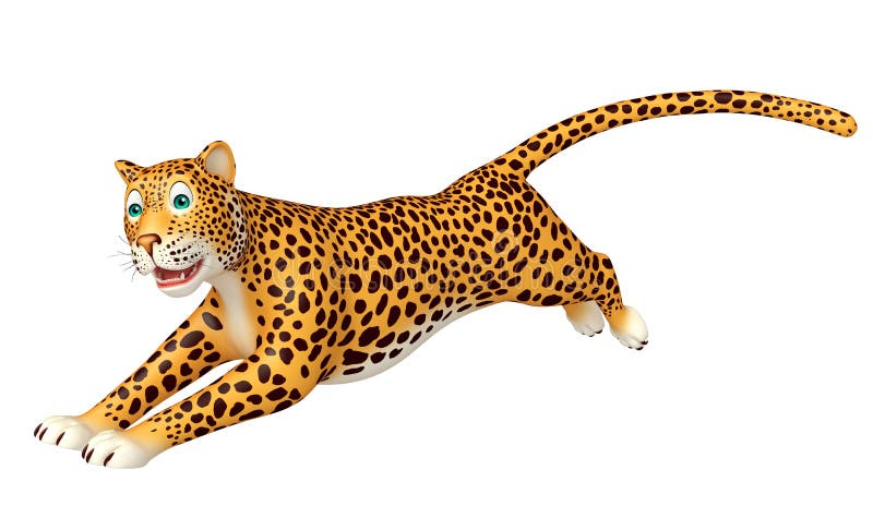 Running Leopard Cartoon Character Stock Illustration - Illustration of  funny, mammal: 71842037