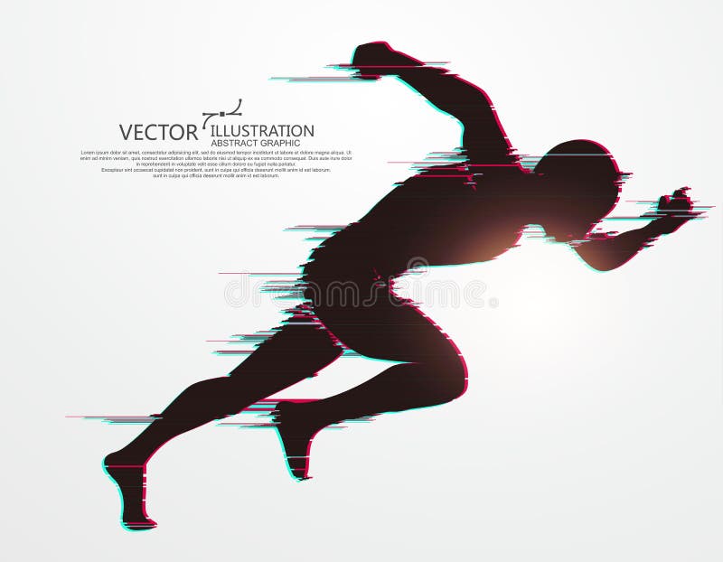 Running Man,flawed digital image. royalty free illustration