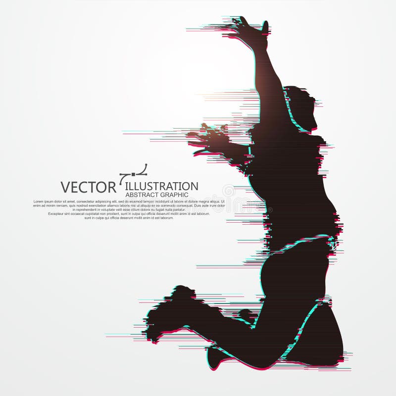 Running Man,flawed digital image. stock illustration