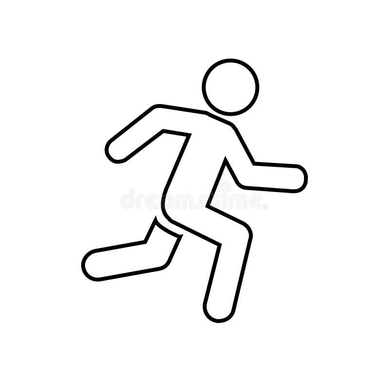 Running man icon. Exit symbol. Escape direction royalty free illustration