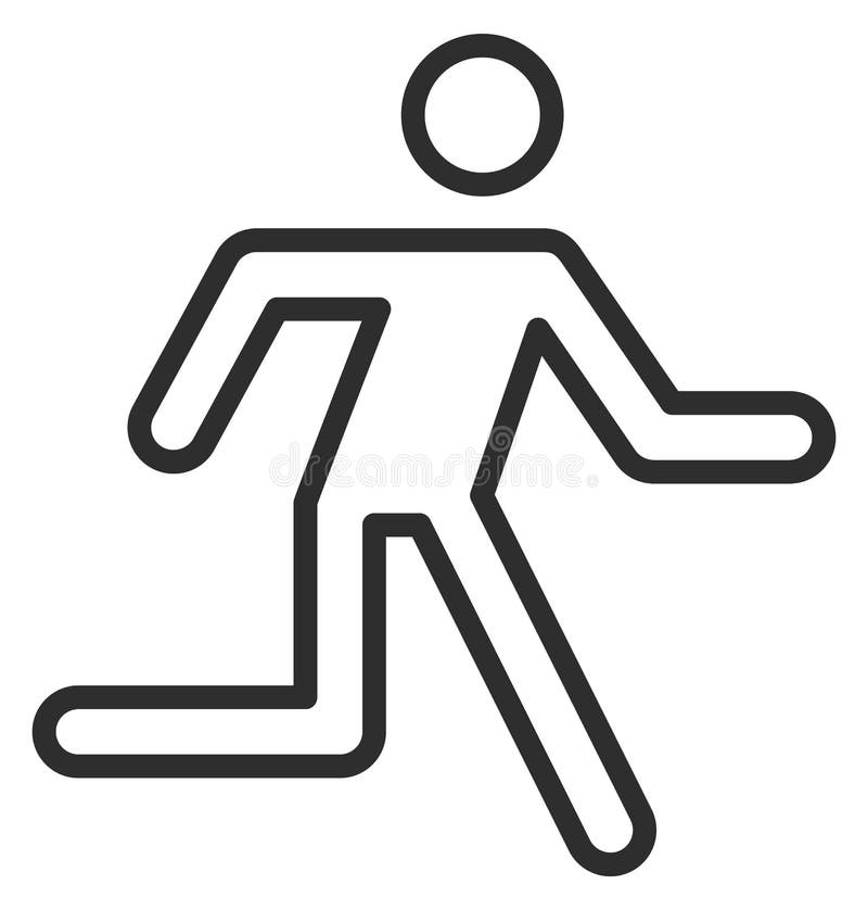 Running man icon. Exit symbol. Escape direction stock illustration