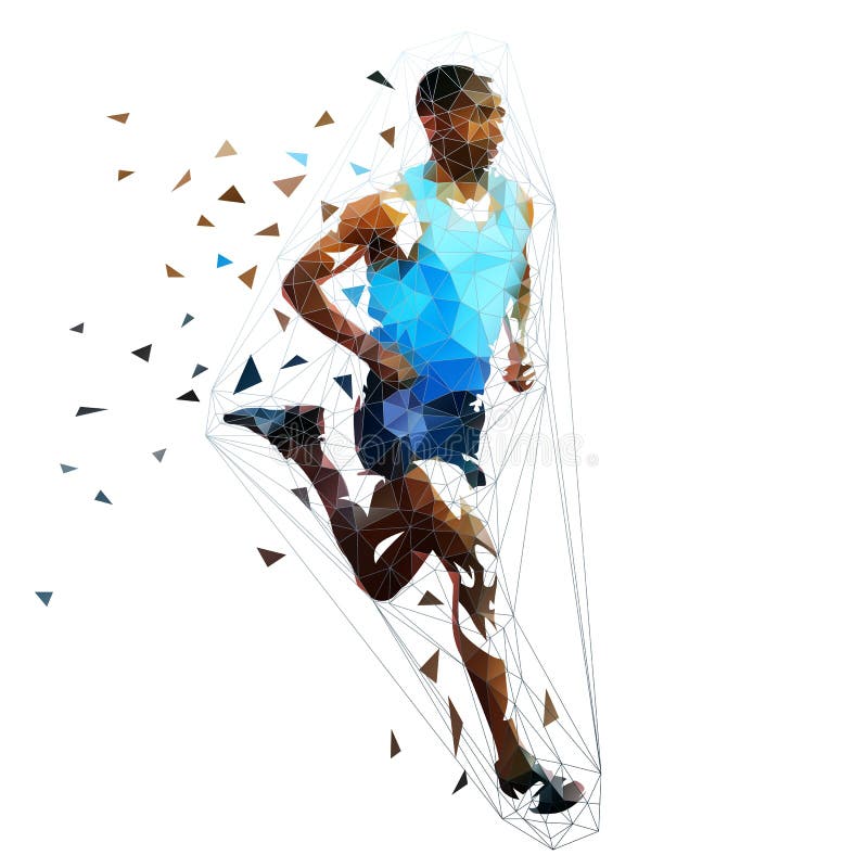 Running man, low polygonal colorful illustration royalty free illustration