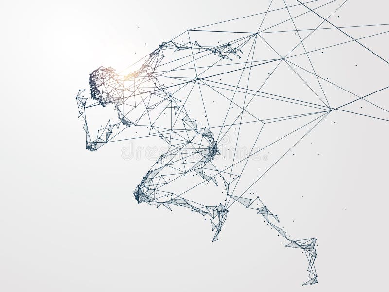 Running Man,Network connection turned into. vector illustration