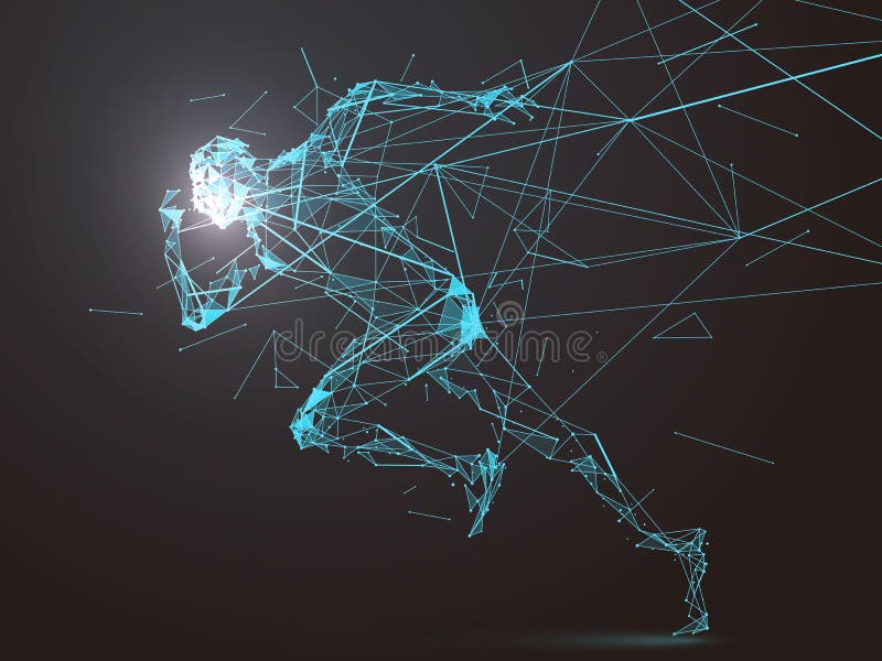 Running Man,Network connection turned into. vector illustration