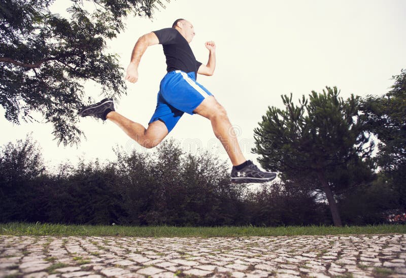 Running at the park royalty free stock image