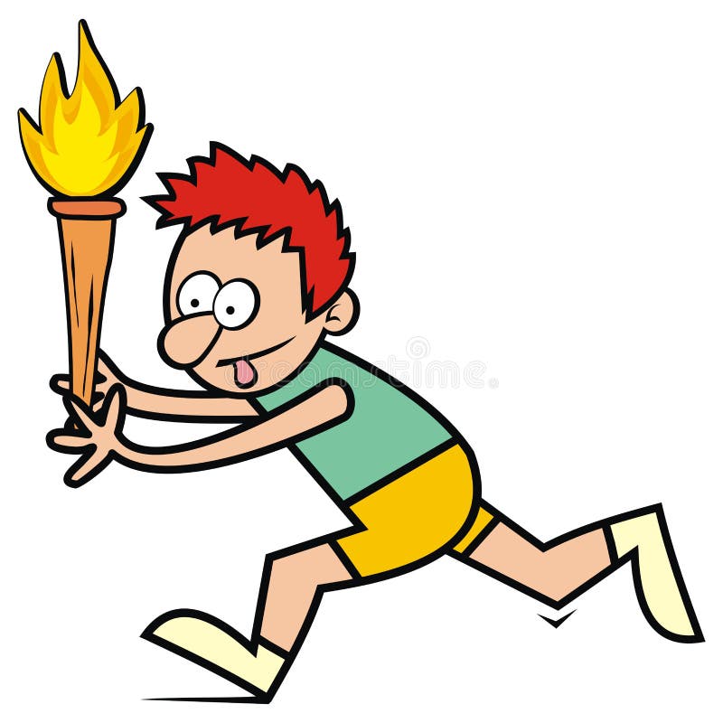Running Person with Olympic Torch, Eps. Stock Vector - Illustration of  people, race: 187610773