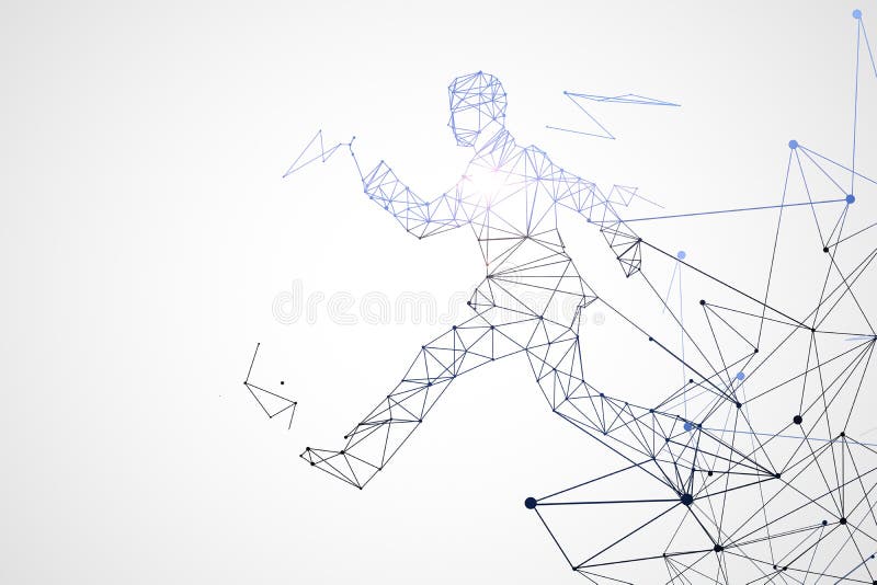 Running polygonal man stock illustration Running polygonal man stock illustration