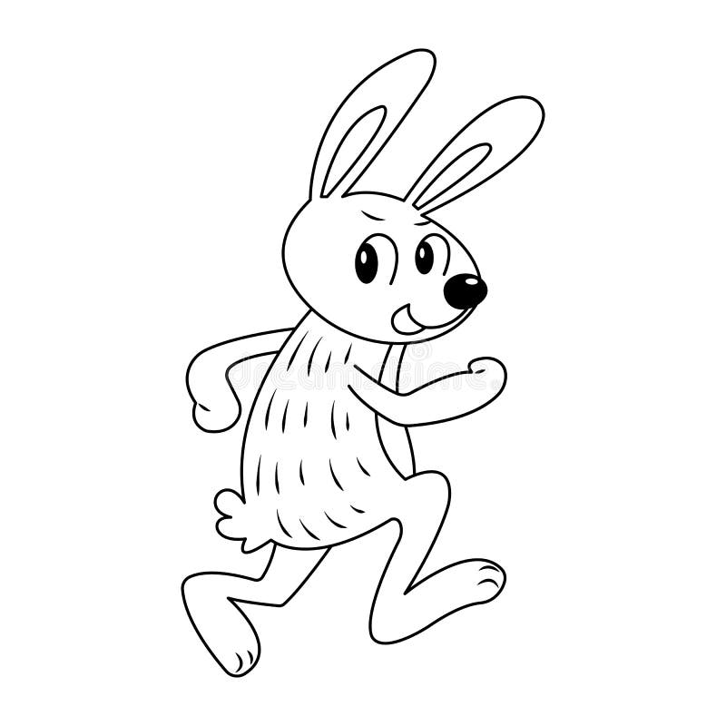 Running Rabbit Colorless stock vector. Illustration of character - 187935985