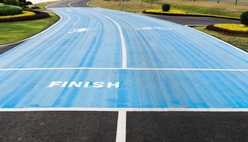 Running race track finish point stock images Running race track finish point stock images