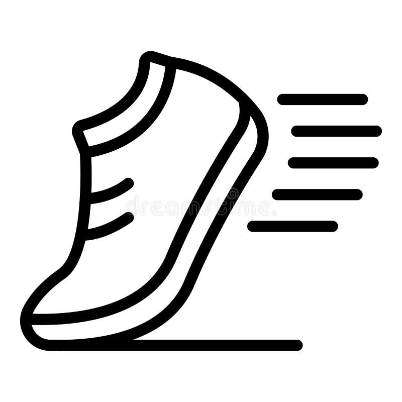 Running shoe icon, outline style royalty free illustration