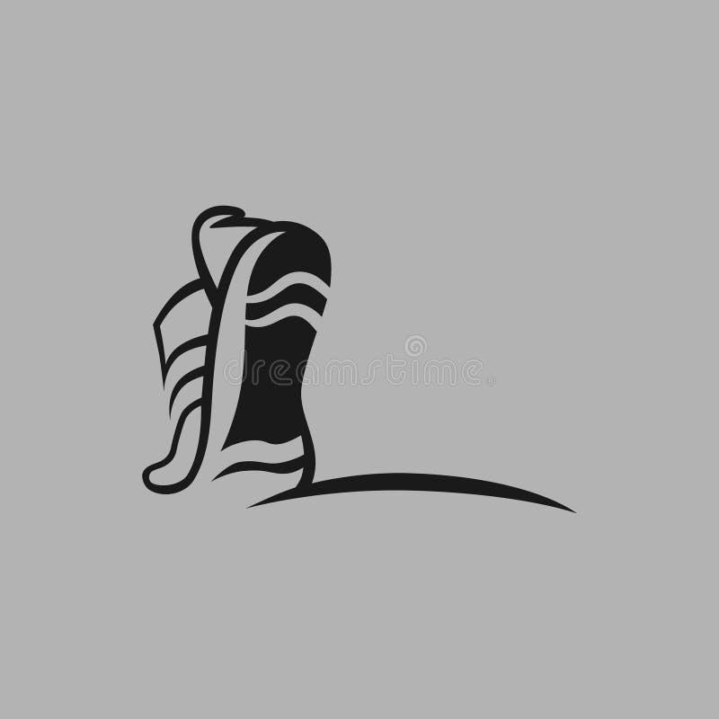 Running shoe symbol on gray backdrop vector illustration